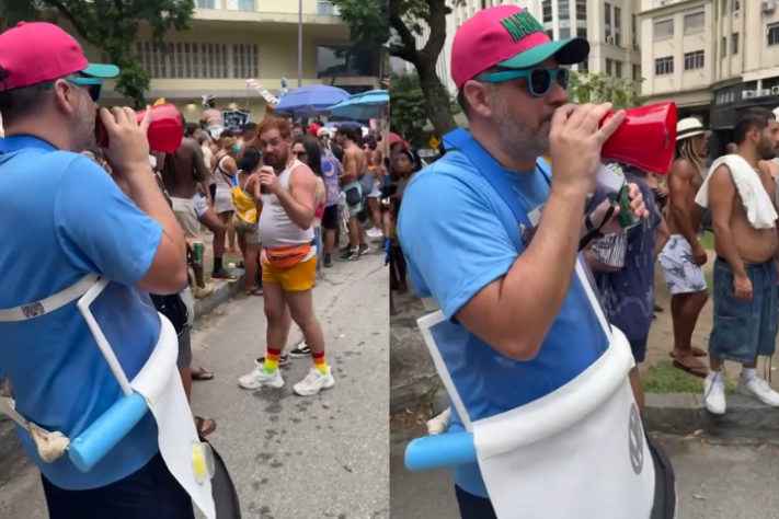 Montagem - Fantasia de 'Kombi do ferro-velho' viraliza e faz sucesso no RJ