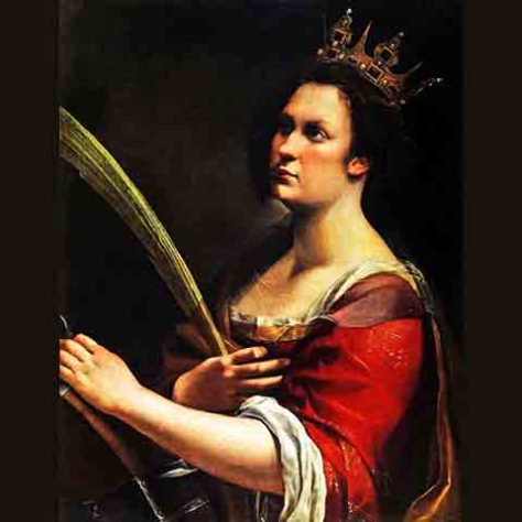 “Santa Catarina de Alexandria”, de Artemisia Gentileschi (1619) - figuras ocultas em quadros de artistas famosos - Domínio Píblico/wikimédia Commons