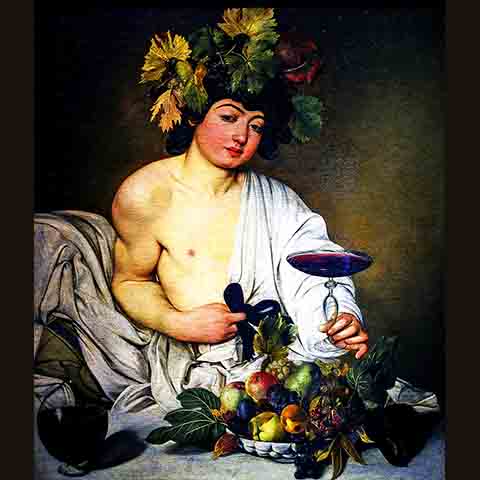 “Baco”, de Caravaggio (c. 1595): O único quadro assinado por Caravaggio ao longo de toda sua vida foi “A Decapitação de São João Batista” (1608). No entanto, ele também escondeu seu semblante em outras obras.-  Caravaggio/wikimédia Commons