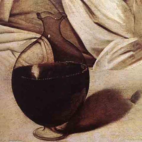 Em 2009, uma análise com reflectografia revelou um minúsculo autorretrato no reflexo de um jarro em “Baco” - figuras ocultas em quadros de artistas famosos - Caravaggio/wikimédia Commons