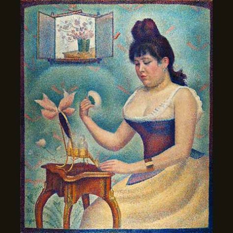 “Jovem maquiando-se”, de Georges Seurat (1890) - figuras ocultas em quadros de artistas famosos - Georges Seurat/wikimédia Commons