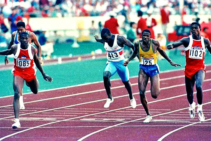 Robson Caetano - Nascido em 4 de setembro de 1964 (60 anos), no Rio de Janeiro, foi um atleta especializado em provas de velocidade. Disputou quatro Jogos Olímpicos e obteve duas medalhas: 200m rasos em Seul-1988 e bronze no revezamento 4x100m em Atlanta-1996.
