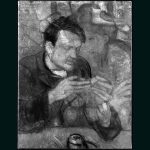 Revelada por imagens de infravermelho, a figura parece sussurrar no ouvido do escultor - figuras ocultas em quadros de artistas famosos - The Courtauld Institute of Art/The Courtauld Institute of Art