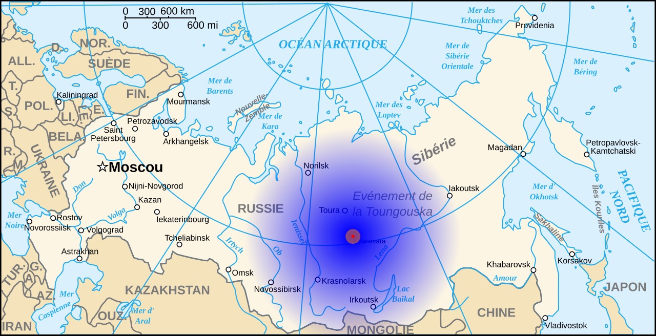 Seu impacto poderia causar danos em uma área de 2.150 km², comparável ao evento de Tunguska em 1908, que devastou boa parte de uma floresta na Sibéria.-By Denys / Wikimedia Commons