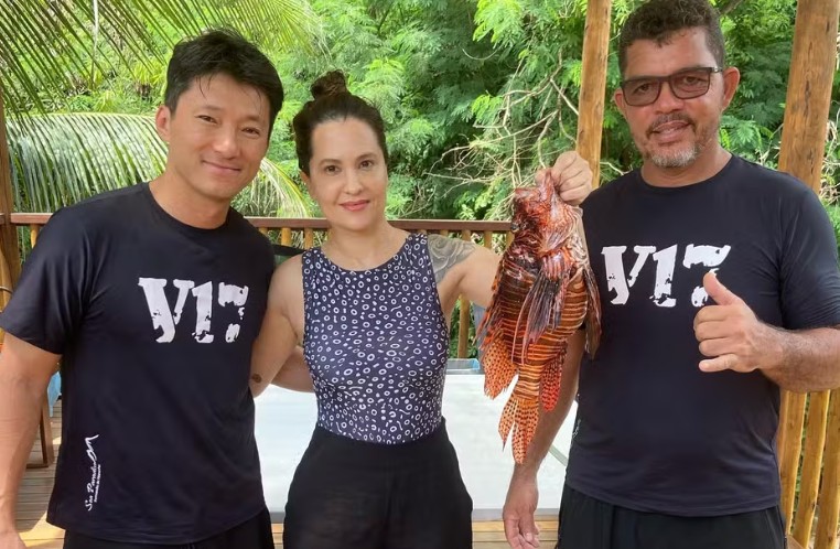 “Nós entramos em contato com algumas instituições, principalmente do Caribe, e não existe nenhum registro de peixes-leão com mais de 47 centímetros”, afirmou Messias. 
