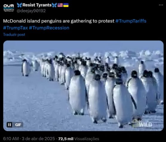 Tarifa de Trump sobre ilhas desabitadas da Austrália vira meme nas redes
