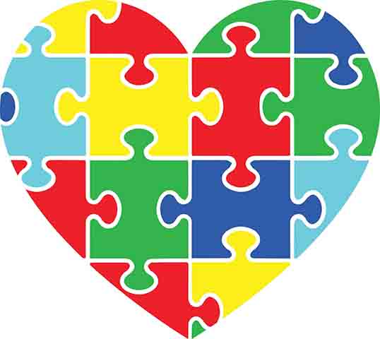 Dois símbolos são frequentemente associados à conscientização do autismo: o quebra-cabeça, criado em 1963 pela National Autistic Society, representa a complexidade do TEA e a diversidade de pessoas dentro do espectro.