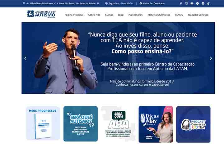 No Brasil, a Academia do Autismo surgiu da experiência pessoal de Fábio e Mayara Coelho, pais de crianças autistas. O diagnóstico de seu filho mais velho motivou Fábio, que ainda estava na faculdade de psicologia, a buscar conhecimento sobre o TEA.