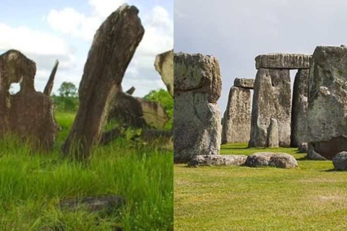 Montagem - Círculo de Calçoene, Amapá | Stonehenge, Inglaterra