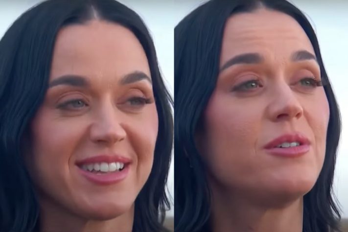 Montagem - Katy Perry volta à Terra após viagem espacial