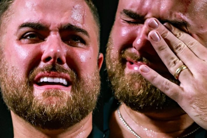 Montagem - Zé Neto se emociona ao retornar aos palcos