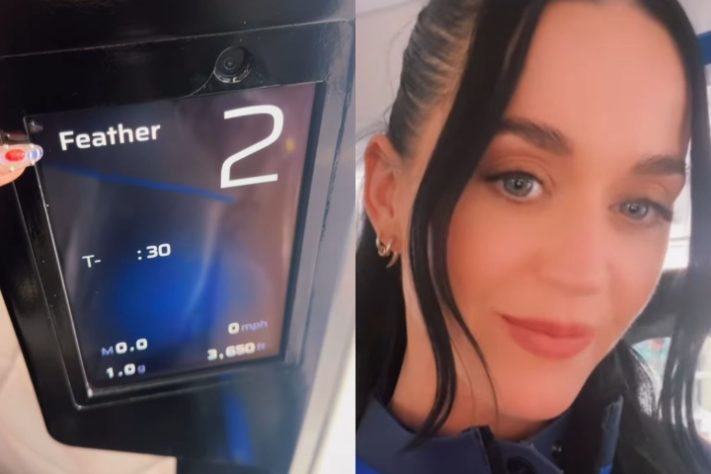 Montagem - Katy Perry fala sobre viagem espacial