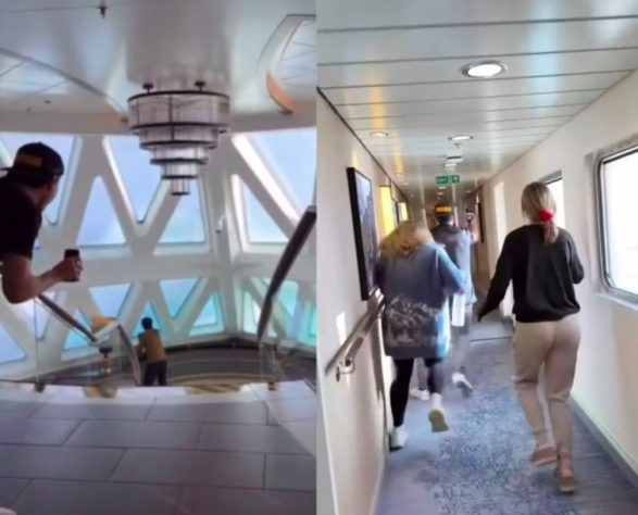 Montagem - Passageiros de transatlântico são surpreendidos com ondas de 12 metros de altura