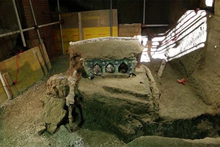 Carruagem de quase 2 mil anos encontrada em Pompeia - Reprodução de vídeo do G1