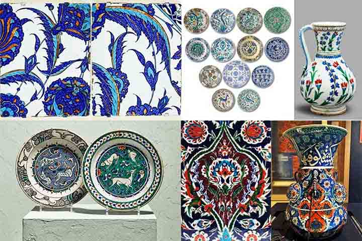 Iznik, Turquia - Célebre por sua cerâmica decorada com motivos geométricos e florais, especialmente durante o período otomano. A cidade desenvolveu sua porcelana única entre os séculos 15 e 17, mantendo prestígio por suas técnicas de pintura minuciosas e cores vibrantes.
