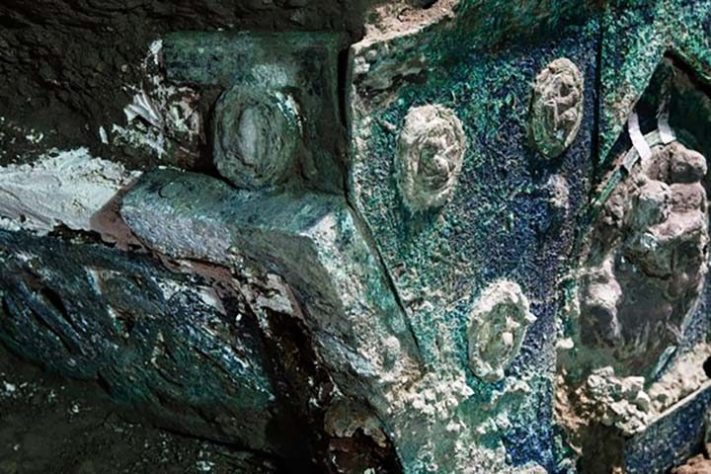 Carruagem de quase 2 mil anos encontrada em Pompeia - Divulgação/Parque Arqueológico de Pompeia