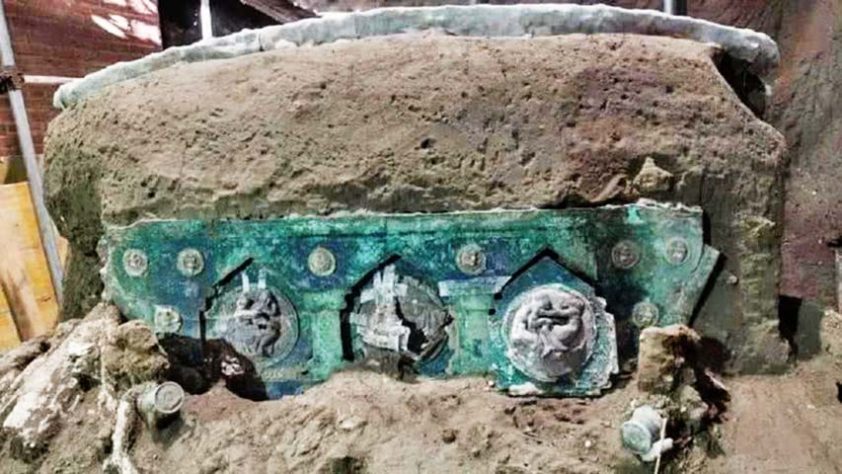 Carruagem de quase 2 mil anos encontrada em Pompeia - Divulgação/Parque Arqueológico de Pompeia
