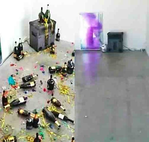 Montagem - Faxineira confundiu uma instalação artística com sujeira e acabou 