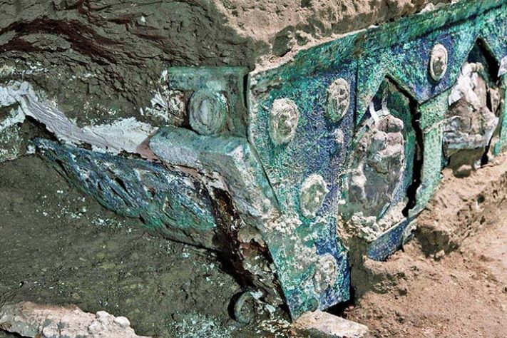 Carruagem de quase 2 mil anos encontrada em Pompeia - Divulgação/Parque Arqueológico de Pompeia