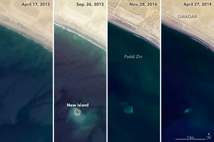 Em 2016, imagens de satÃ©lite mostraram que a ilha havia sido engolida pelo mar e voltou a ficar submersa.