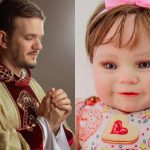 Montagem - Padre Patrick Fernandes e bebê reborn