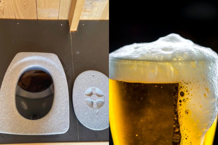 Montagem - Empresa da Suécia coleta urina humana para fazer cerveja
