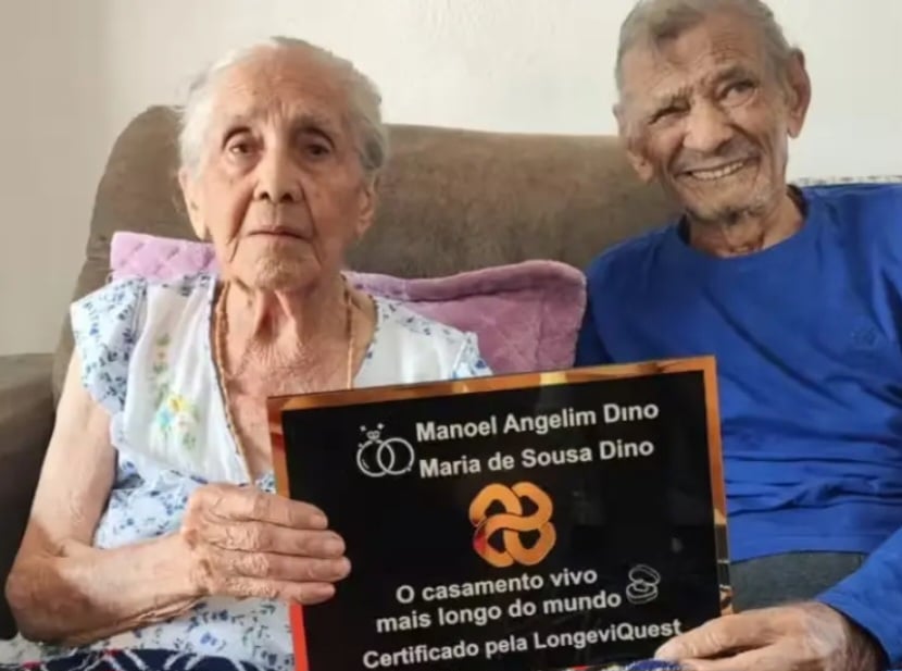 Recorde mundial: Casal brasileiro faz 84 anos de casamento e ganha diploma