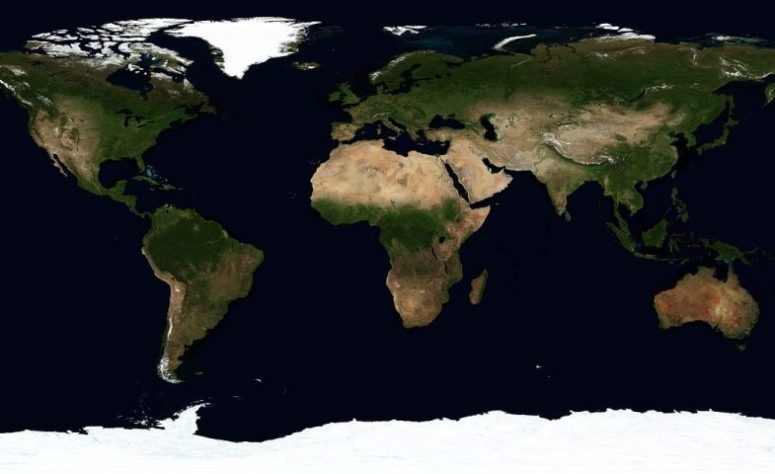 Mapa terrestre - Planeta Terra