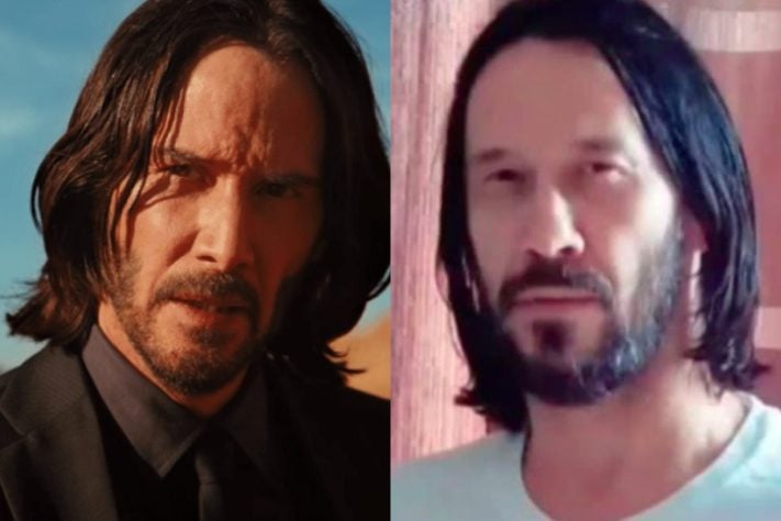Montagem - Marcos Jeeves é sósia do Keanu Reeves