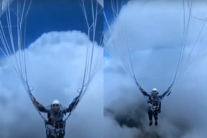 Montagem - Chinês é sugado por corrente de ar e vai parar em altitude de quase 9 mil metros
