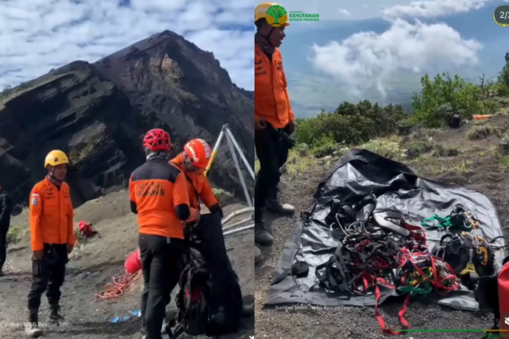 Três equipes participaram das buscas, incluindo duas que são do chamado "esquadrão Rinjani". Devido ao clima e à baixa visibilidade, o resgate só pôde ser iniciado pela manhã.