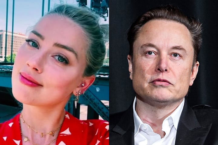 Montagem - Amber Heard e Elon Musk