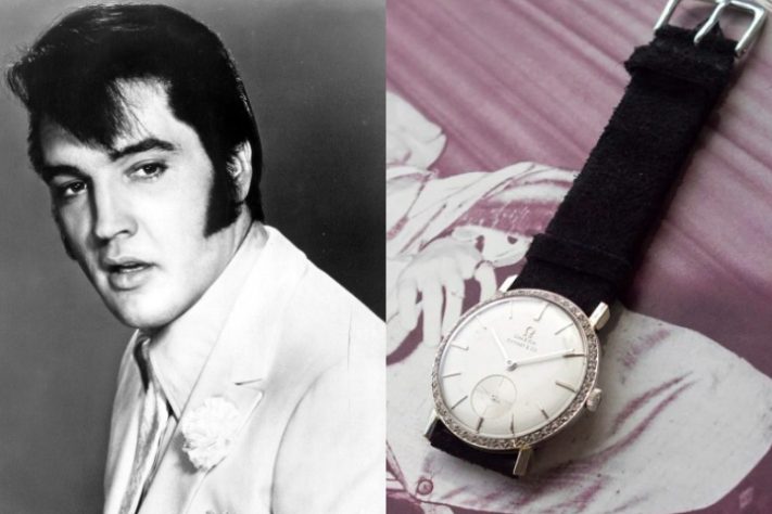 Montagem - Relógio usado por Elvis Presley é leiloado