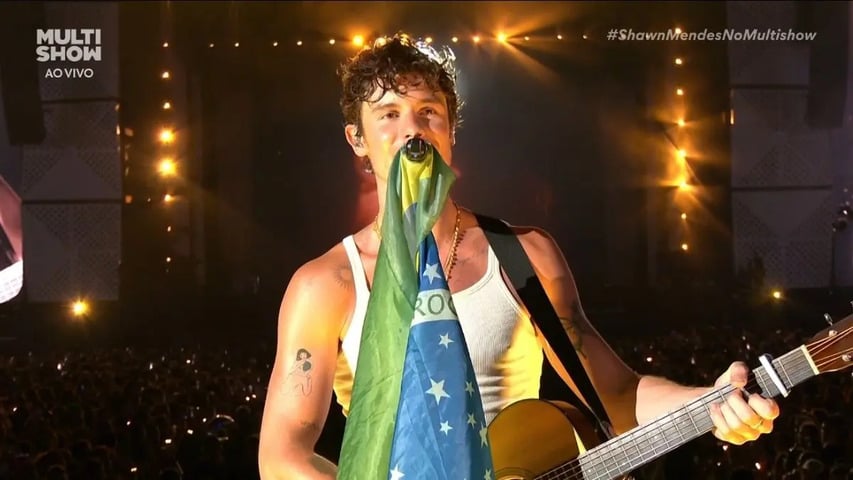 Cantor Shawn Mendes apresentou-se no Lollapalooza Brasil de 2025