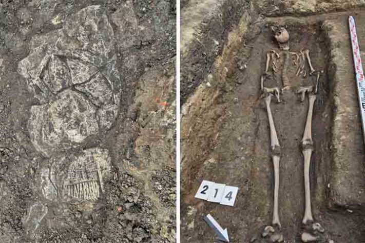 Lápide de cavaleiro medieval é descoberta em Gdansk, na Polônia - Divulgação