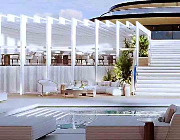 Megaiate de bilionário suíço será maior que Titanic e terá moradias 5 estrelas