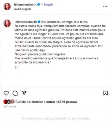 Jornalista Leilane Neubarth é hostilizada em loja - Reprodução/Instagram