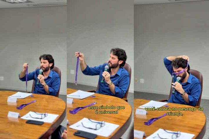 Cordão de fita de identificação para pessoas com doenças raras