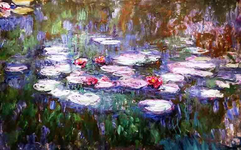 Na década de 1880, Monet se mudou para Vétheuil e, em seguida, para Giverny, onde passou o restante de sua vida. Foi em Giverny que ele criou o famoso jardim com lagos e flores aquáticas que se tornariam o tema de várias de suas obras mais célebres, como a série "Nenúfares".