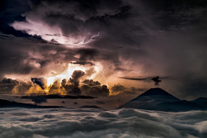 Céu, cinzas de vulcão
