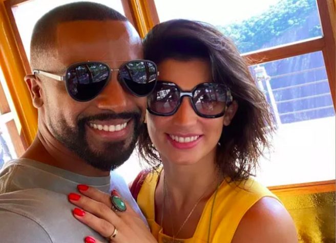 Alexandre Pires e Sara Campos