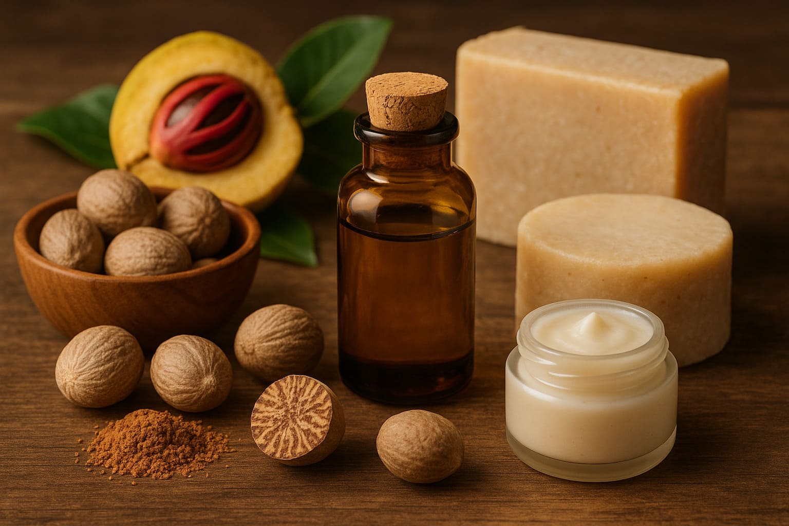 Além da culinária, a noz-moscada já foi usada como conservante natural e afrodisíaco em várias culturas. Seu óleo essencial entra na fabricação de perfumes e pomadas com propriedades relaxantes.