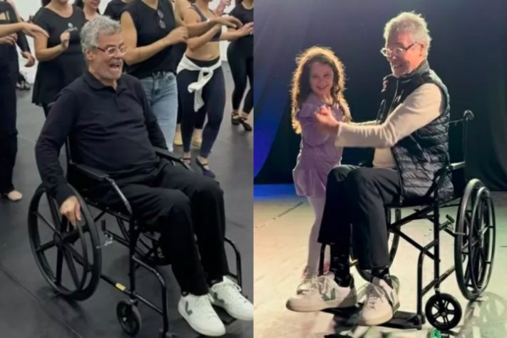 Montagem - Carlinhos de Jesus aparece de cadeira de rodas e preocupa seguidores nas redes