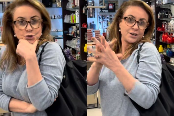 Jornalista Leilane Neubarth é hostilizada em loja - Montagem/Reprodução/Redes Sociais