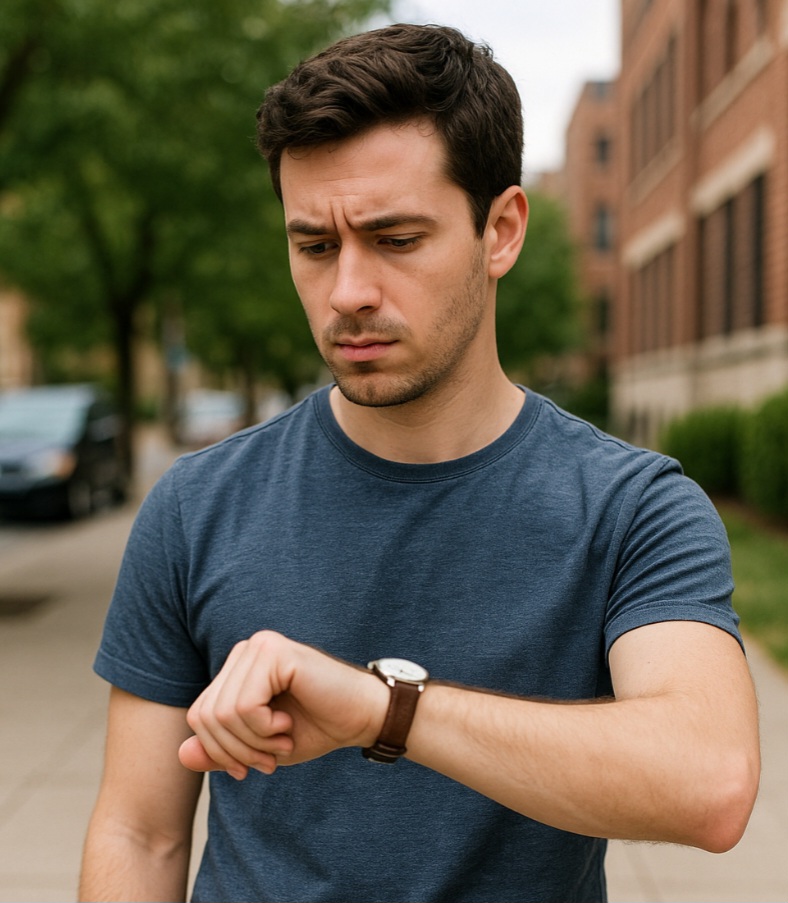 Ficar olhando o relÃ³gio diversas vezes seguidas pode refletir inquietaÃ§Ã£o ou medo de perder compromissos, mesmo quando o tempo mal mudou.