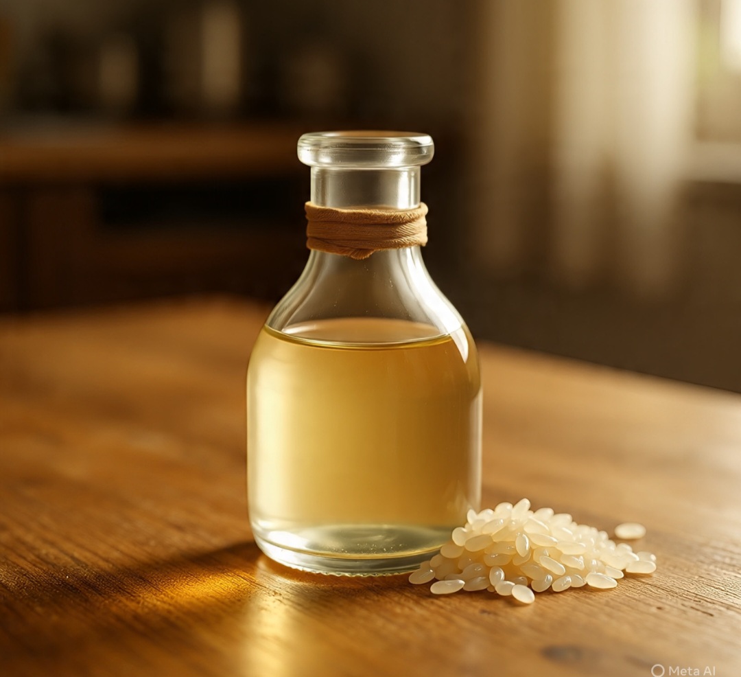 O vinagre de arroz, comum na culinária asiática, tem sabor suave e levemente doce. Ele é fundamental na preparação de sushis, molhos e conservas.