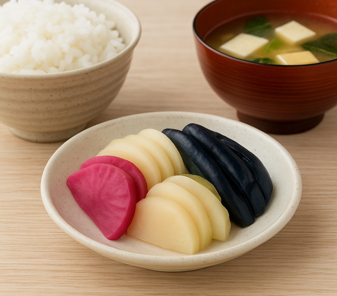 No Japão, os “tsukemono” acompanham refeições tradicionais e incluem nabo, gengibre e berinjela. São usados tanto pela função de conservar quanto pelo sabor equilibrado e decorativo.