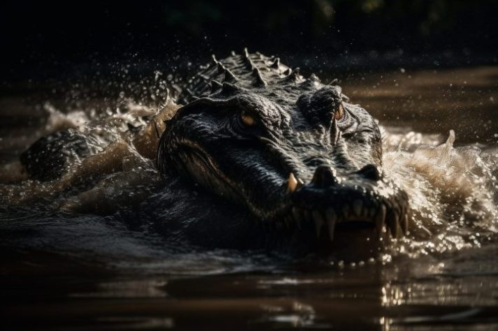 Crocodilo gigante gerado por IA