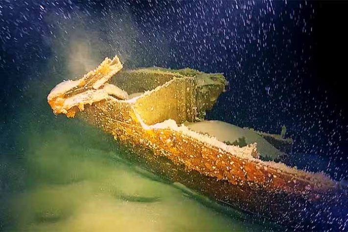 Além disso, foram achados os cascos de dois navios a vapor do século 19 e 20 - Pesquisadores encontram 31 embarcações naufragadas no mesmo lago na Europa - Reprodução LAD/Marcel Edel