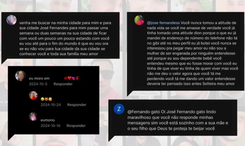 Muitas seguidoras chegam a acreditar estar em um relacionamento virtual com ele, deixando comentários apaixonados e até compartilhando dados pessoais, como endereço e telefone.